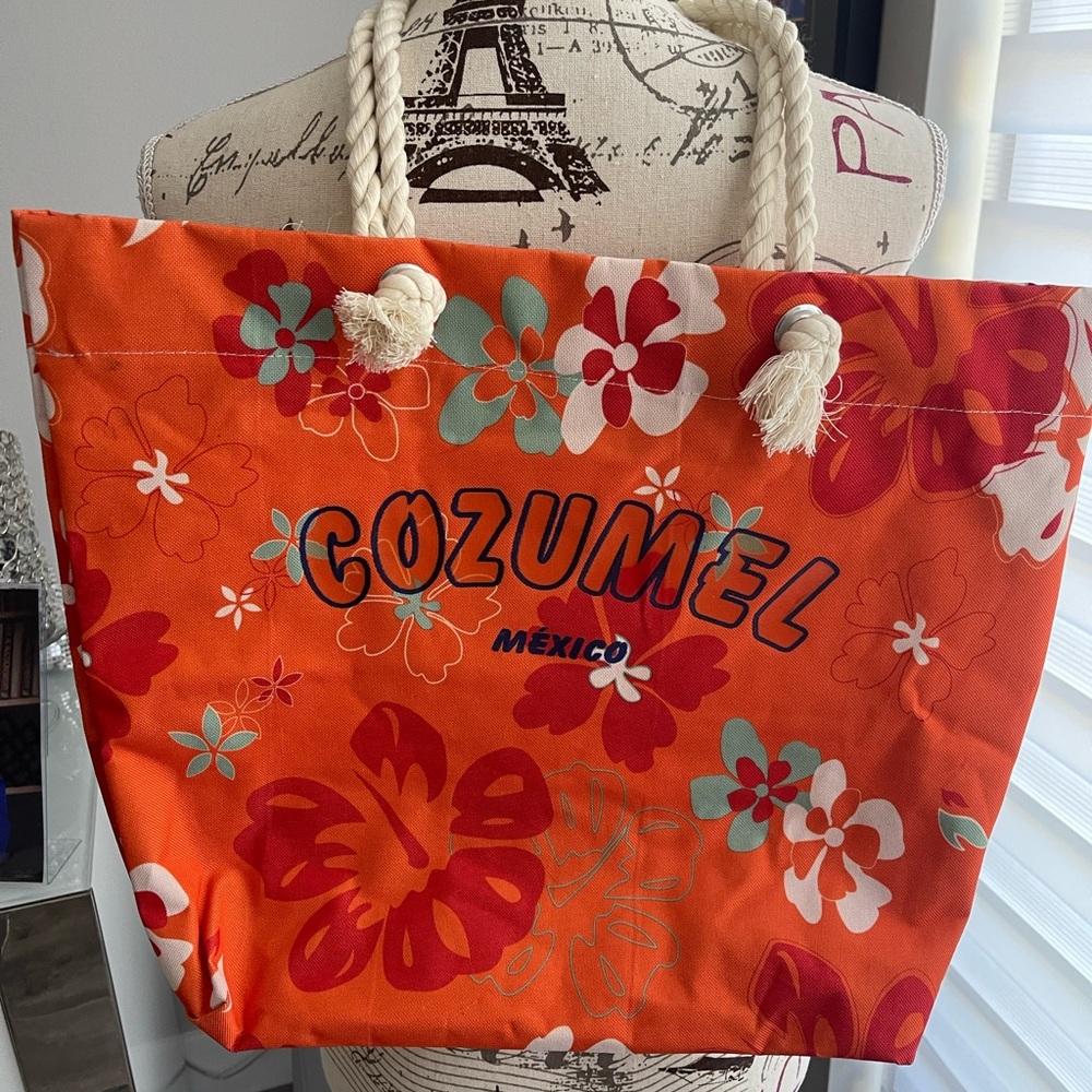 Conzumel México Floral Orange Tote Bag